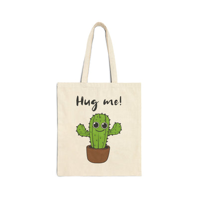 Cute Cactus Tote Bag - Hug Me! | Grocery Bag