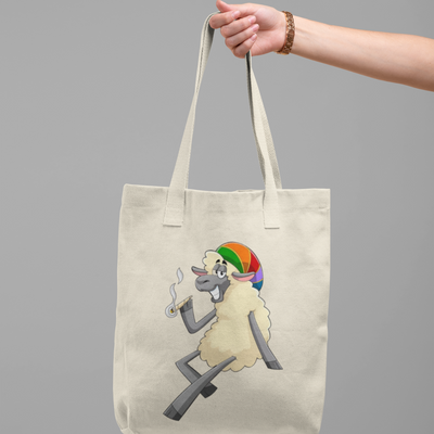 Whimsical Sheep Graphic  Tote Bag - Carryall for Artists and Animal Lovers