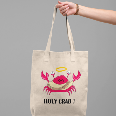 Holy Crab Tote Bag - Fun & Whimsical Design for Ocean Lovers