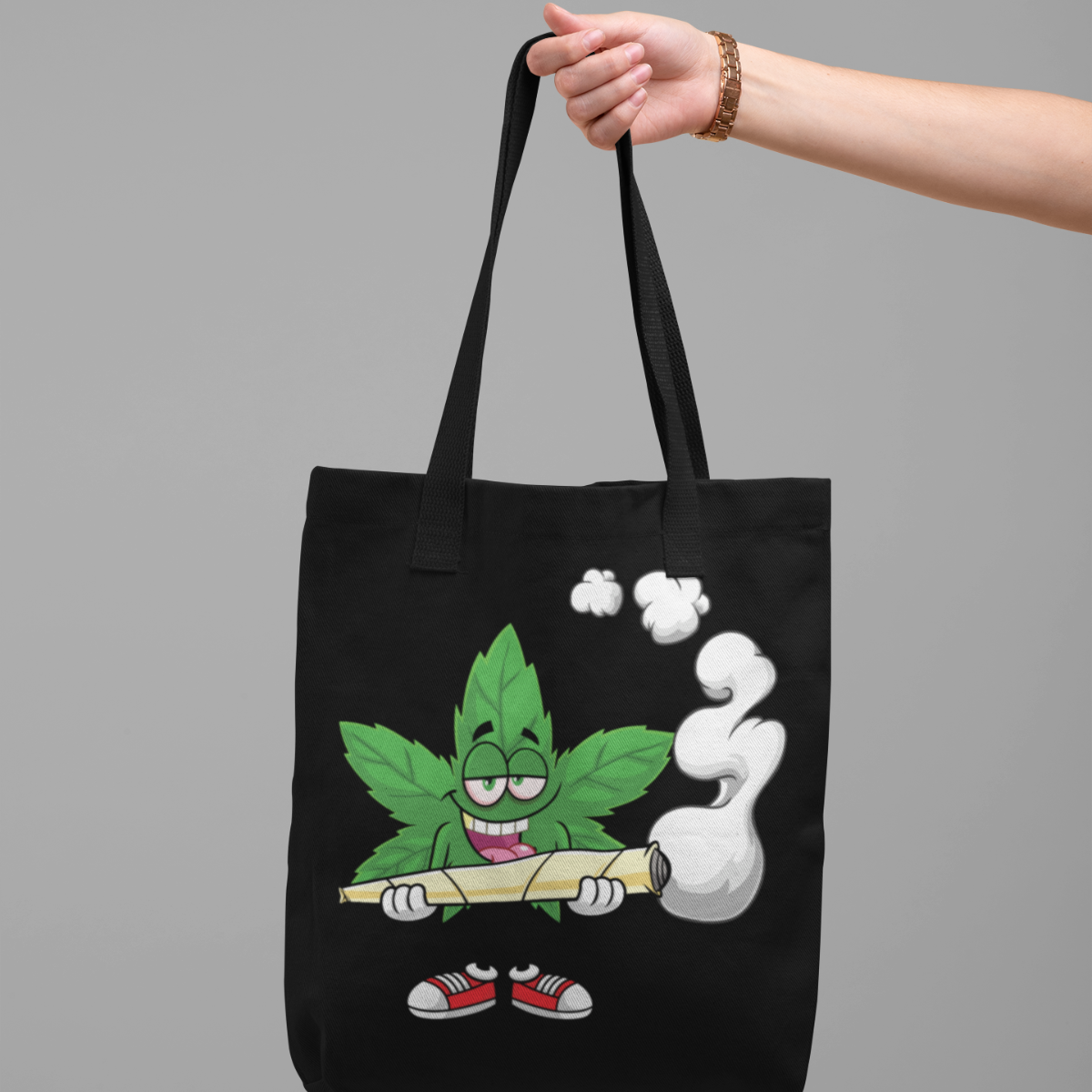 Funny Cannabis Leaf Tote Bag -  Canvas Shopper