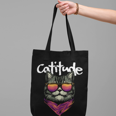 Stylish Cat Sunglasses Tote Bag | Attitude