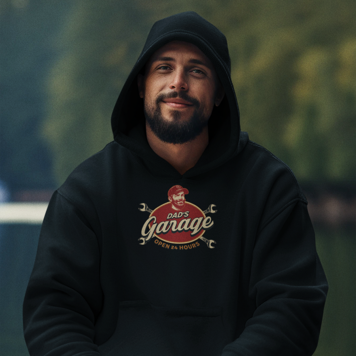 Dad's Garage Hooded Sweatshirt - Perfect Gift for Father's Day